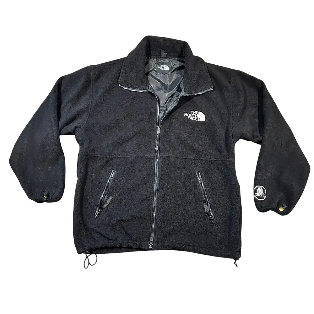 The North Face Windstopper Fleece Jacket Men’s Large Black Full Zip Gore Vintage